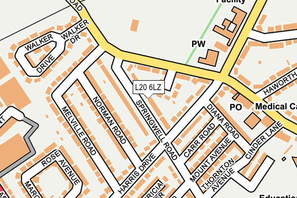 L20 6LZ map - OS OpenMap – Local (Ordnance Survey)