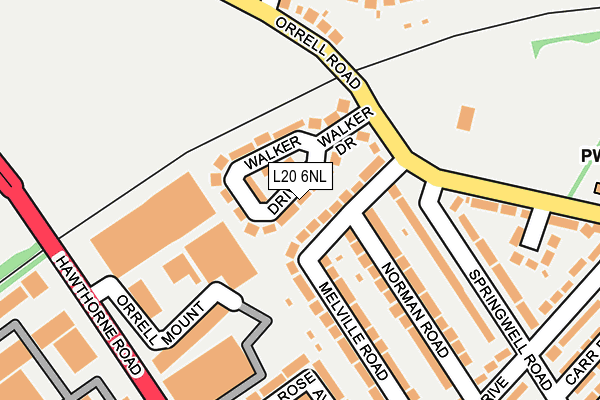 L20 6NL map - OS OpenMap – Local (Ordnance Survey)