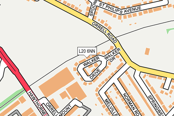 L20 6NN map - OS OpenMap – Local (Ordnance Survey)