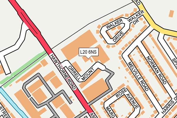 L20 6NS map - OS OpenMap – Local (Ordnance Survey)
