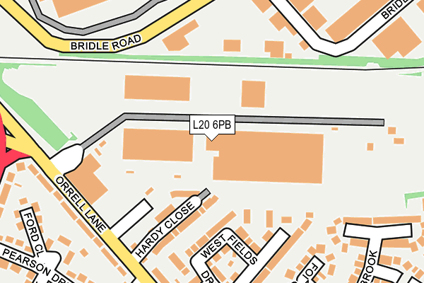 L20 6PB map - OS OpenMap – Local (Ordnance Survey)