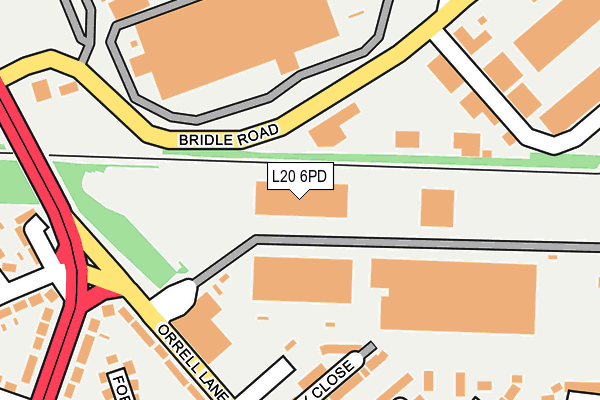 L20 6PD map - OS OpenMap – Local (Ordnance Survey)