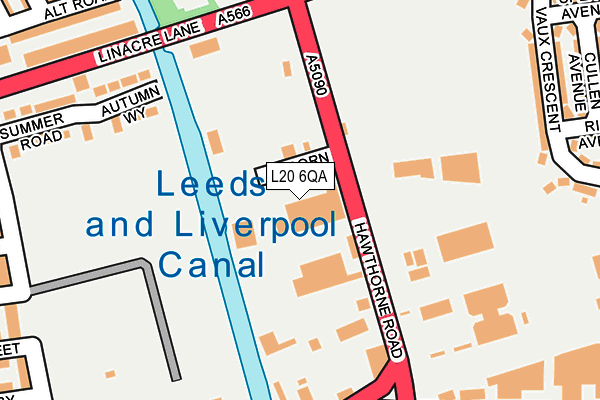 L20 6QA map - OS OpenMap – Local (Ordnance Survey)