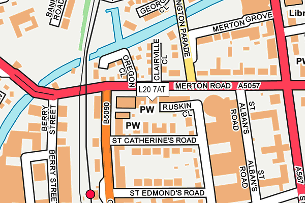 L20 7AT map - OS OpenMap – Local (Ordnance Survey)