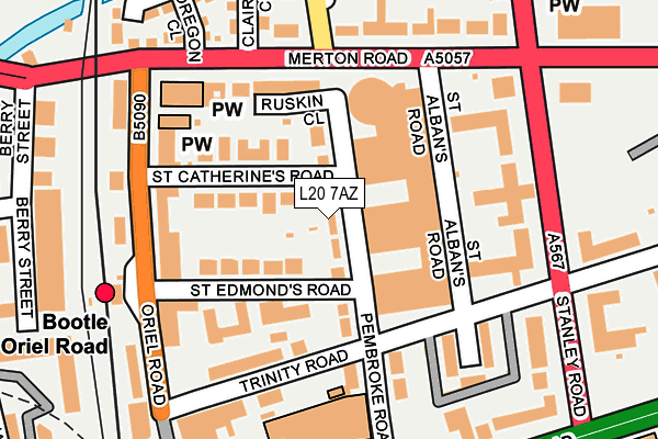 L20 7AZ map - OS OpenMap – Local (Ordnance Survey)