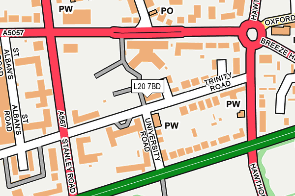 L20 7BD map - OS OpenMap – Local (Ordnance Survey)