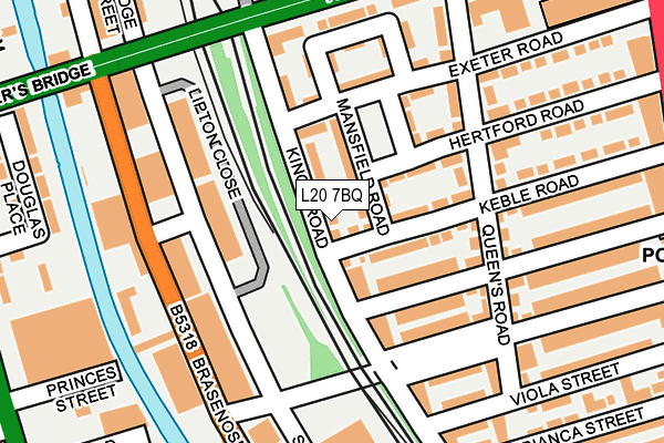 L20 7BQ map - OS OpenMap – Local (Ordnance Survey)