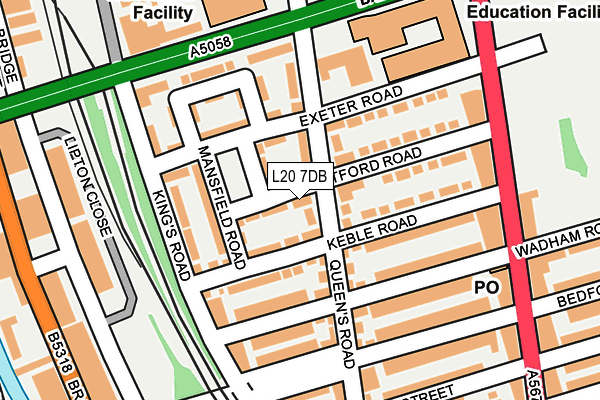 L20 7DB map - OS OpenMap – Local (Ordnance Survey)