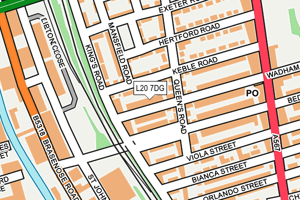 L20 7DG map - OS OpenMap – Local (Ordnance Survey)