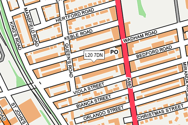 L20 7DN map - OS OpenMap – Local (Ordnance Survey)