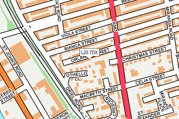 L20 7DX map - OS OpenMap – Local (Ordnance Survey)