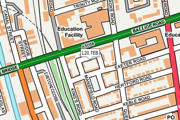 L20 7EB map - OS OpenMap – Local (Ordnance Survey)