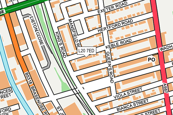 L20 7ED map - OS OpenMap – Local (Ordnance Survey)