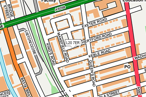 L20 7ER map - OS OpenMap – Local (Ordnance Survey)