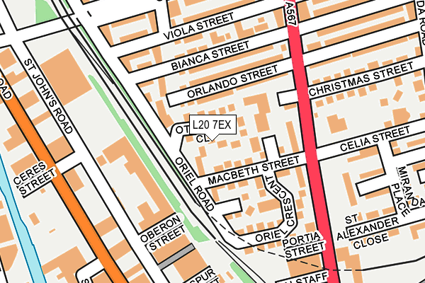 L20 7EX map - OS OpenMap – Local (Ordnance Survey)