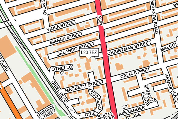 L20 7EZ map - OS OpenMap – Local (Ordnance Survey)