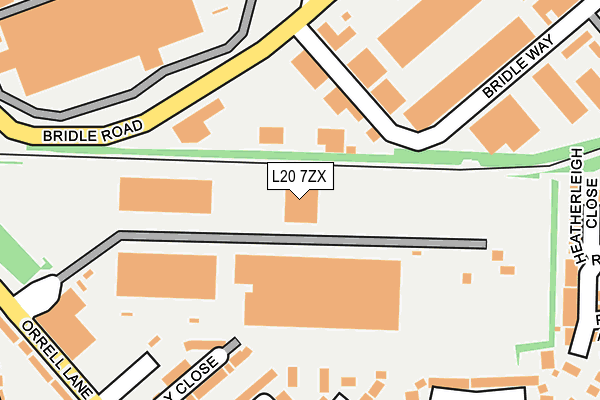 L20 7ZX map - OS OpenMap – Local (Ordnance Survey)