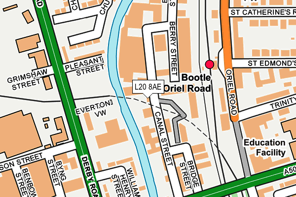 L20 8AE map - OS OpenMap – Local (Ordnance Survey)