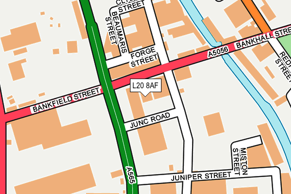 L20 8AF map - OS OpenMap – Local (Ordnance Survey)