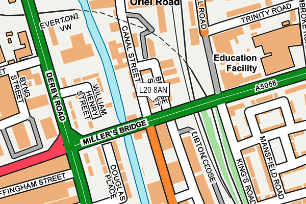 L20 8AN map - OS OpenMap – Local (Ordnance Survey)