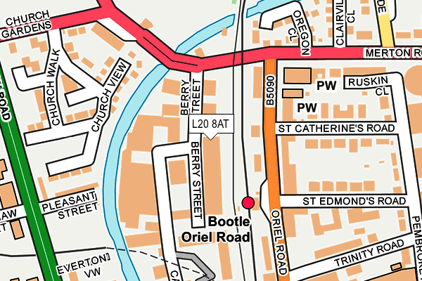 L20 8AT map - OS OpenMap – Local (Ordnance Survey)