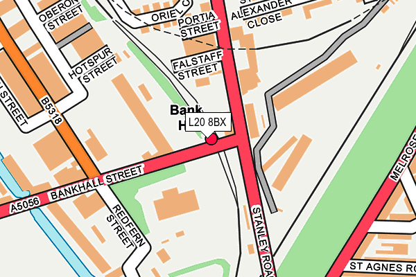 L20 8BX map - OS OpenMap – Local (Ordnance Survey)