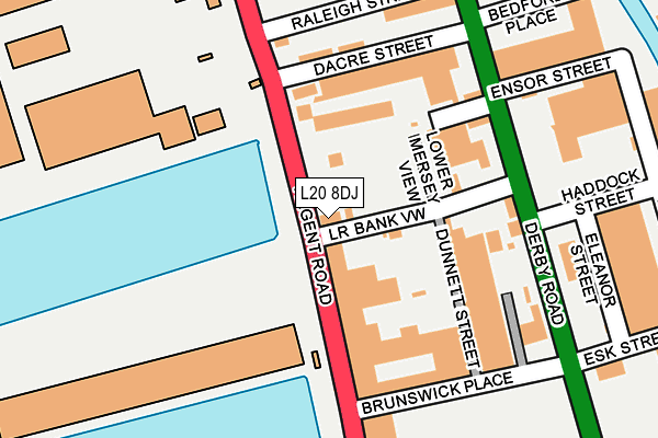 L20 8DJ map - OS OpenMap – Local (Ordnance Survey)