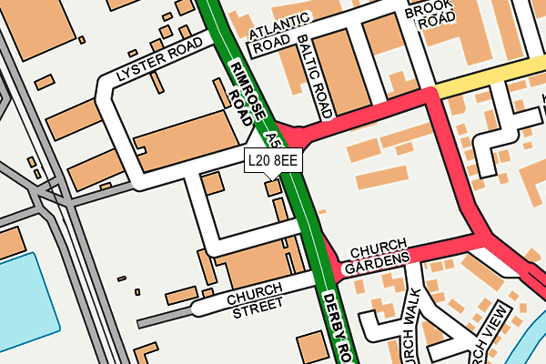 L20 8EE map - OS OpenMap – Local (Ordnance Survey)