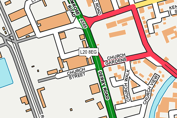 L20 8EG map - OS OpenMap – Local (Ordnance Survey)