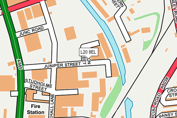 L20 8EL map - OS OpenMap – Local (Ordnance Survey)