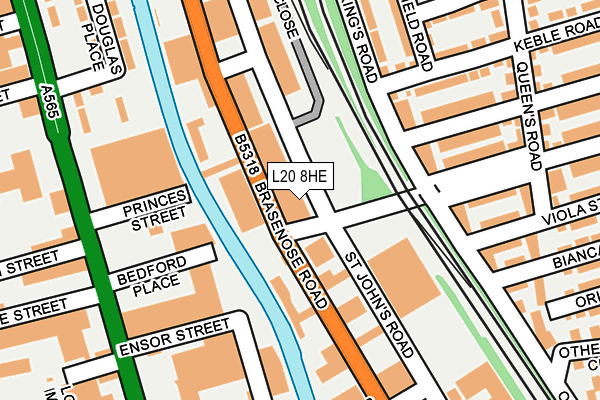 L20 8HE map - OS OpenMap – Local (Ordnance Survey)