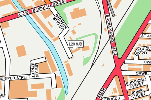 L20 8JB map - OS OpenMap – Local (Ordnance Survey)