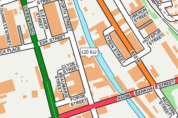 L20 8JJ map - OS OpenMap – Local (Ordnance Survey)