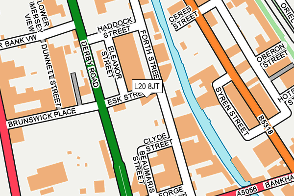 L20 8JT map - OS OpenMap – Local (Ordnance Survey)