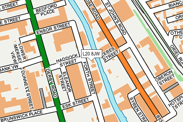 L20 8JW map - OS OpenMap – Local (Ordnance Survey)