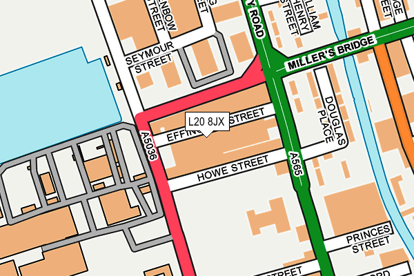 L20 8JX map - OS OpenMap – Local (Ordnance Survey)