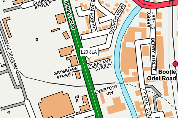 L20 8LA map - OS OpenMap – Local (Ordnance Survey)