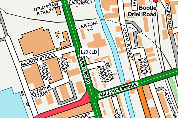 L20 8LD map - OS OpenMap – Local (Ordnance Survey)