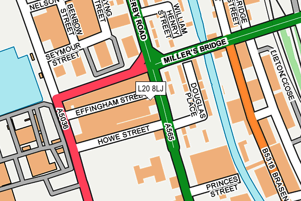 L20 8LJ map - OS OpenMap – Local (Ordnance Survey)