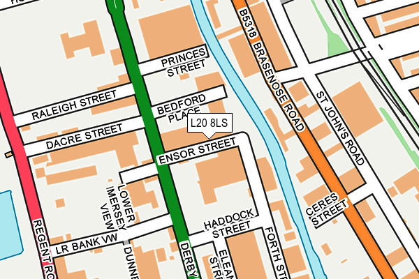 L20 8LS map - OS OpenMap – Local (Ordnance Survey)