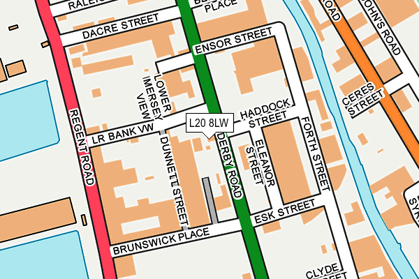 L20 8LW map - OS OpenMap – Local (Ordnance Survey)