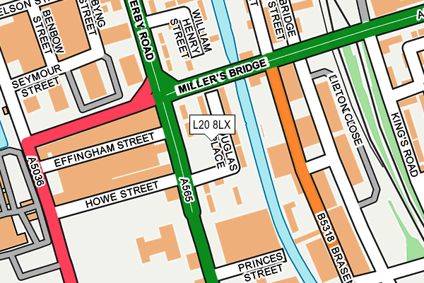 L20 8LX map - OS OpenMap – Local (Ordnance Survey)