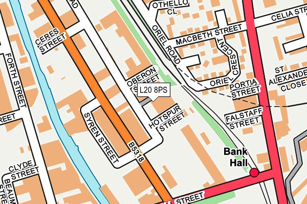 L20 8PS map - OS OpenMap – Local (Ordnance Survey)