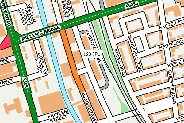 L20 8PU map - OS OpenMap – Local (Ordnance Survey)