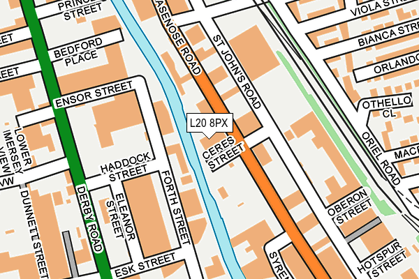 L20 8PX map - OS OpenMap – Local (Ordnance Survey)