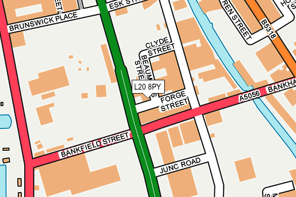 L20 8PY map - OS OpenMap – Local (Ordnance Survey)