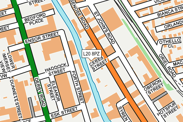 L20 8PZ map - OS OpenMap – Local (Ordnance Survey)