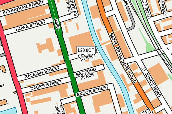 L20 8QF map - OS OpenMap – Local (Ordnance Survey)