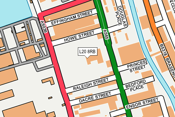 L20 8RB map - OS OpenMap – Local (Ordnance Survey)