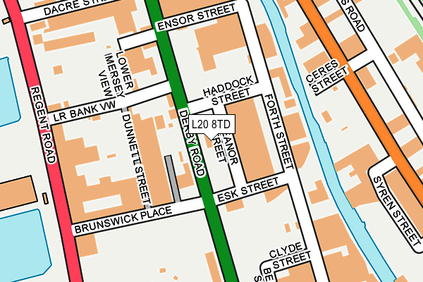 L20 8TD map - OS OpenMap – Local (Ordnance Survey)